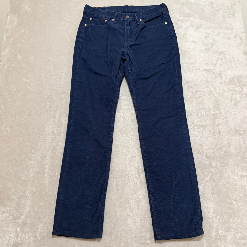 Levis 514 Corduroy Pants Mens 32x32 Navy Blue Straight Leg Stretch Casual Preppy